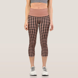 Redwood Antique Brass Hahnentrittmuster Gemustert  Capri Leggings