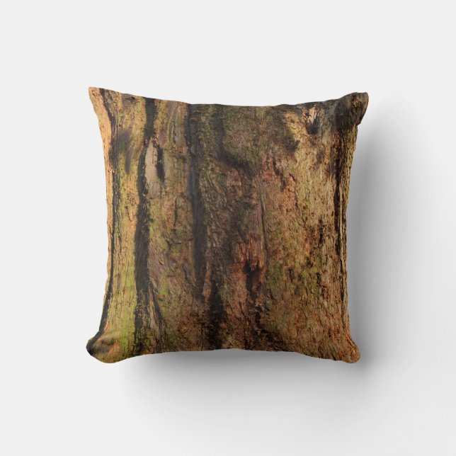 Redwood Bark Foto Texture Kissen (Vorderseite)