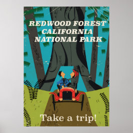 Redwood California Vintage Reiseposter Poster