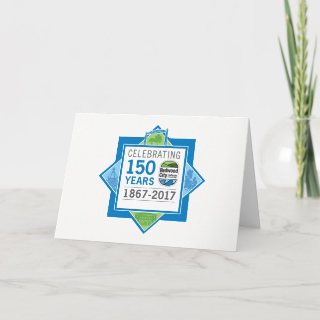 Redwood City 150 Jahre Karte (Vorderseite)