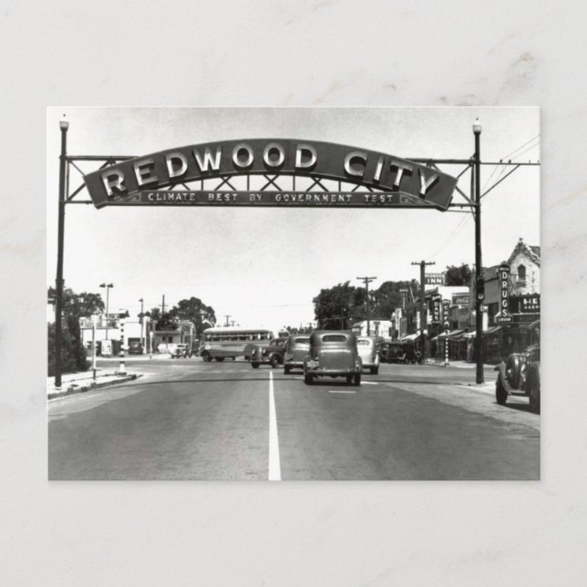 Redwood City 150 Jahre Postkarte (Vorderseite)