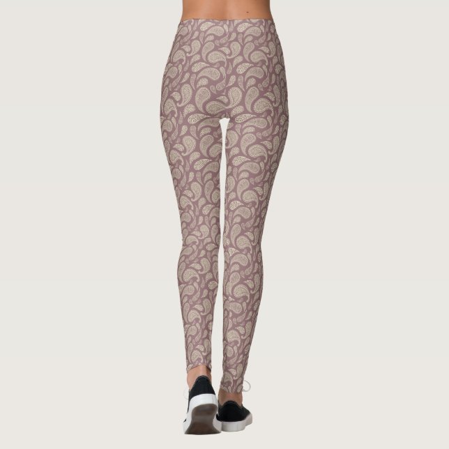 Redwood-Cream Paisley Pattern Leggings (Rückseite)