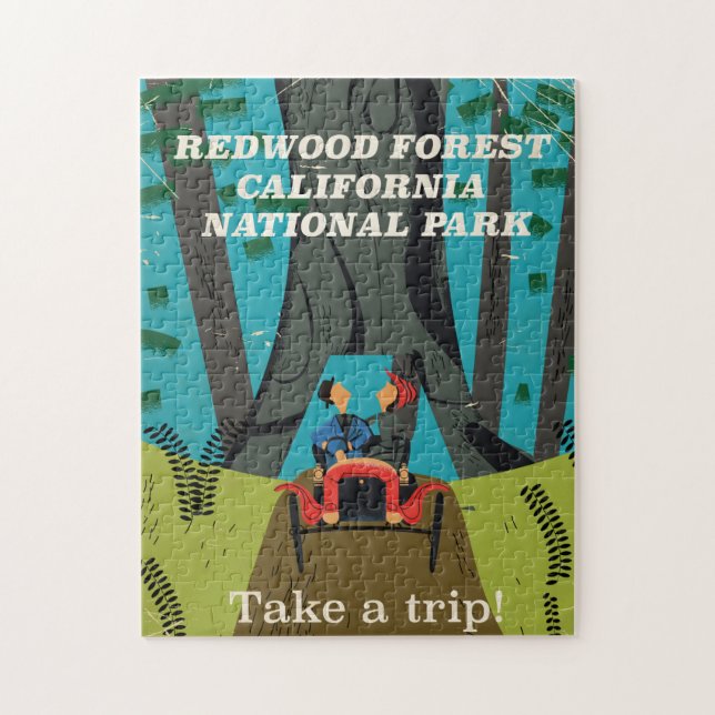 Redwood Forest California National Park Travel Puzzle (Vertikal)