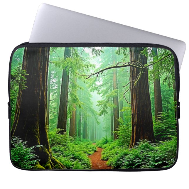 Redwood Forest Mistle Tranquility Design Laptopschutzhülle (Vorderseite)