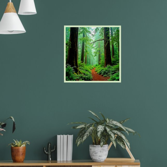 Redwood Forest Mistle Tranquility Design Poster (Wohnzimmer 1)