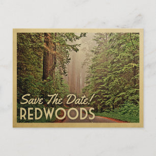 Redwood Forest Save the Date Humboldt California Ankündigungspostkarte