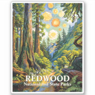 Redwood Mountain Wald Farbige Wandmalerei Aufkleber