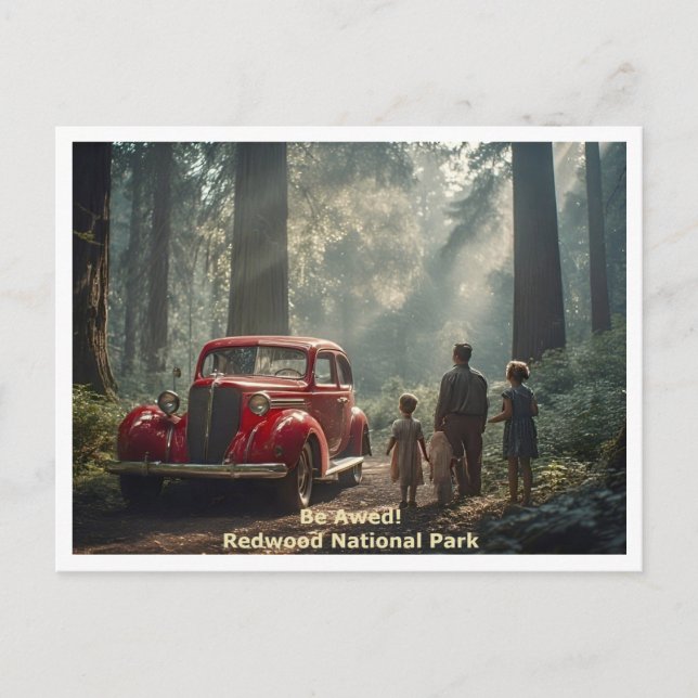 Redwood National Park - Be Awed - Travel Style Postkarte (Vorderseite)