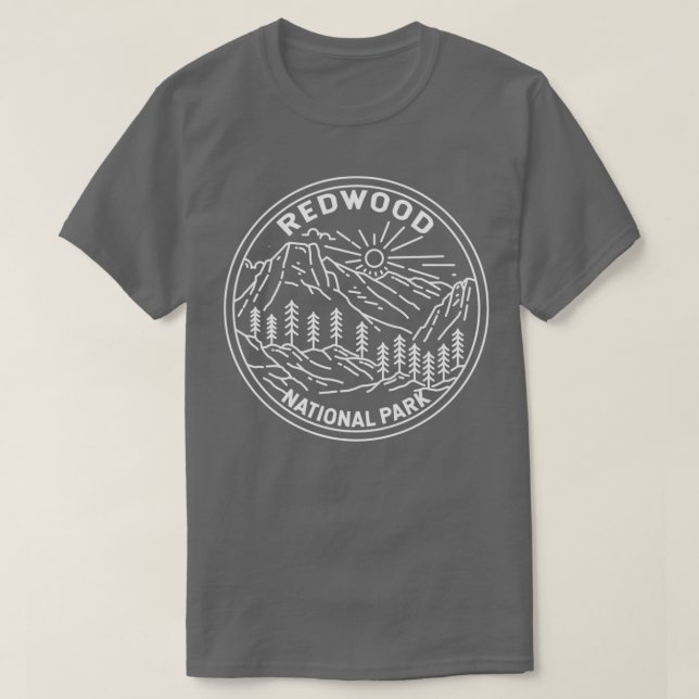 Redwood National Park California Monoline T-Shirt (Design vorne)