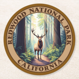 Redwood National Park California Runder Pappuntersetzer
