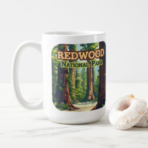 Redwood National Park California Tree Retro Kaffeetasse