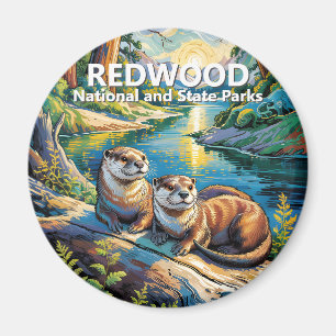 Redwood National Park Farbenfrohes Tier Süße Otter Magnet
