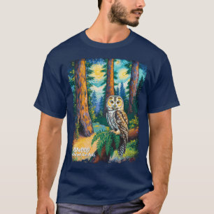 Redwood National Park Farbiger Wald Eule Wildtiere T-Shirt