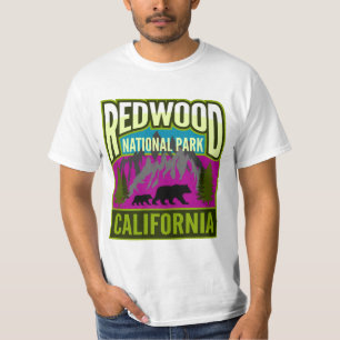 Redwood National Park Forest Mountains with Bars T-Shirt