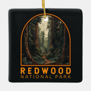 Redwood National Park Illustrationspfad Vintage Keramikornament