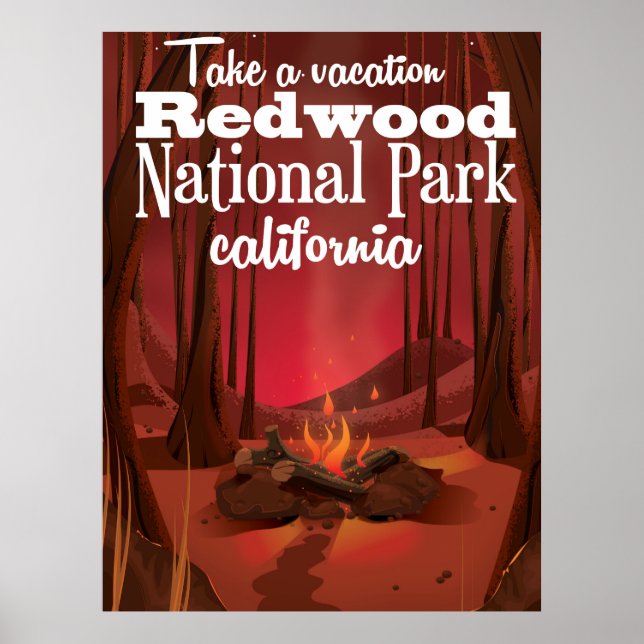 Redwood National Park, Kalifornien Reiseplakat Poster (Vorne)