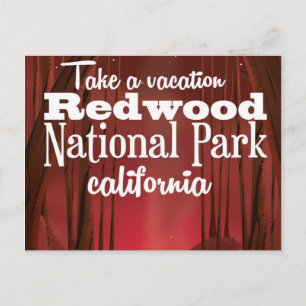 Redwood National Park, Kalifornien Reiseplakat Postkarte