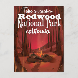 Redwood National Park, Kalifornien Reiseplakat Postkarte