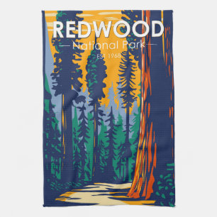 Redwood National Park Kalifornien Vintage Geschirrtuch