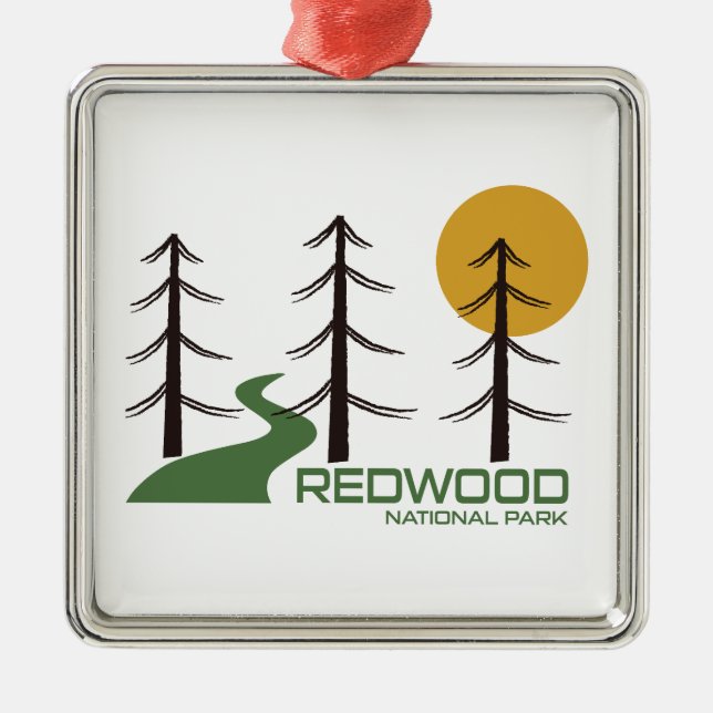 Redwood National Park Trail Ornament Aus Metall (Vorne)