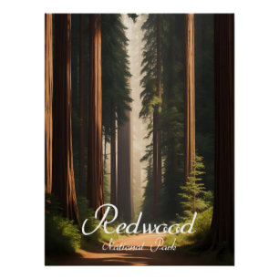 Redwood National Park USA Reiseplakat Poster