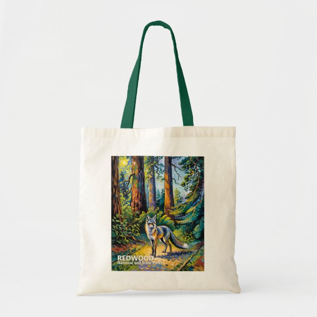 Redwood National Park Van Gogh Forest Fox Custom Tragetasche (Vorne)
