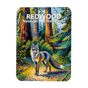 Redwood National Park Van Gogh Wald Fuchs Custom Magnet
