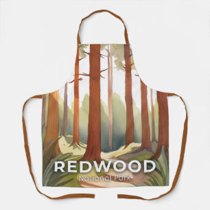 Redwood-Nationalpark Aquarell-Reisekunst Schürze