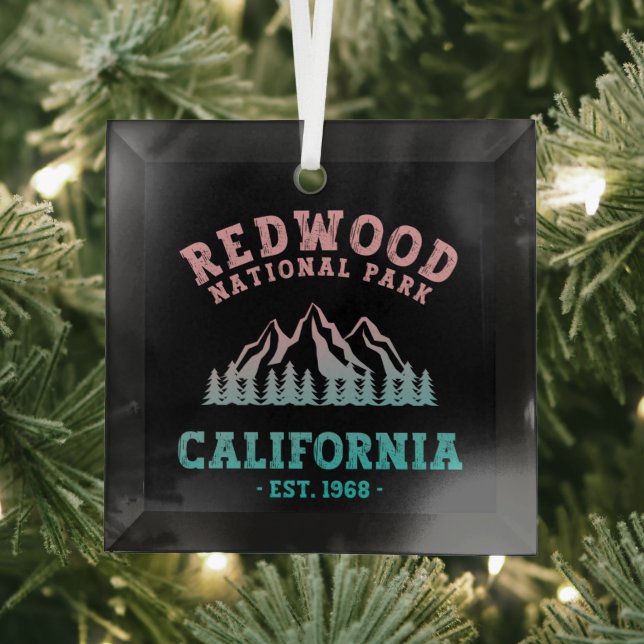 Redwood Nationalpark California Gradient Ornament Aus Glas (Insitu)