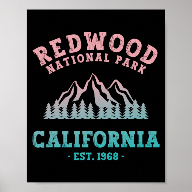 Redwood Nationalpark California Gradient Poster (Vorne)