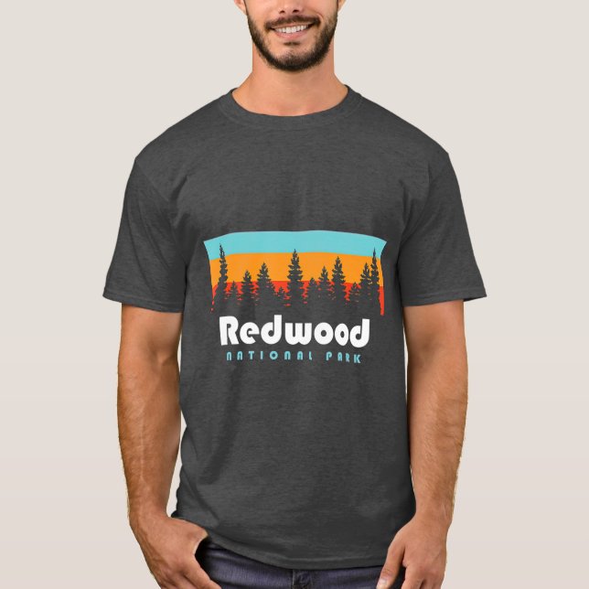 Redwood Nationalpark California Retro Vintag T-Shirt (Vorderseite)