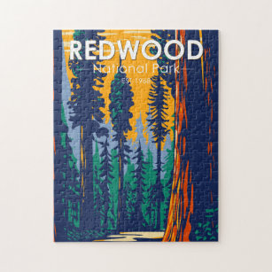Redwood Nationalpark California Vintag Puzzle