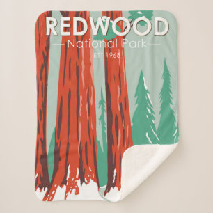 Redwood-Nationalpark im Winter California Vintag Sherpadecke