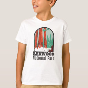 Redwood-Nationalpark im Winter California Vintag T-Shirt
