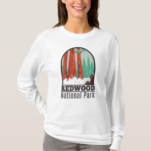 Redwood-Nationalpark im Winter California Vintag T-Shirt