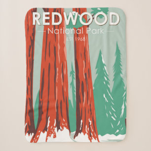 Redwood Nationalpark im Winter Kalifornien Vintage Sherpadecke