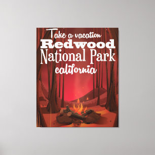 Redwood-Nationalpark, Kalifornien Reiseplakat Leinwanddruck