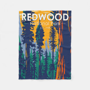 Redwood-Nationalpark Kalifornien Vintage Fleecedecke