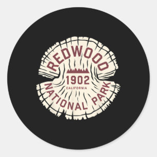 Redwood-Nationalpark Kalifornien Wandern Souvenir Runder Aufkleber