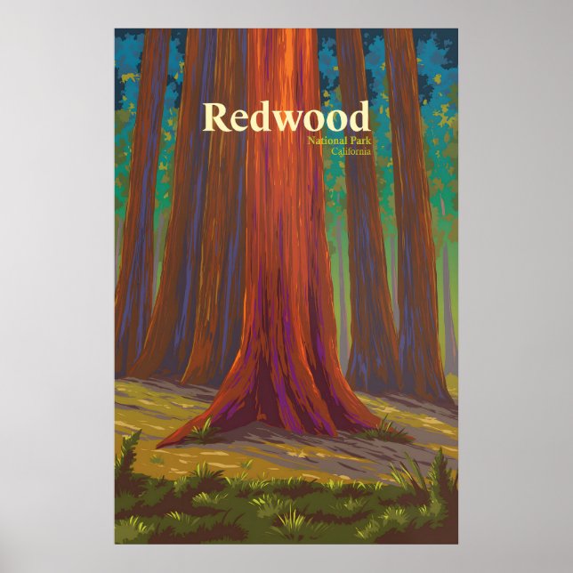 Redwood-Nationalpark-Reiseplakat Poster (Vorne)