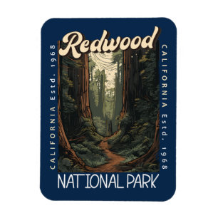 Redwood-Nationalpark Retro erschüttert Magnet
