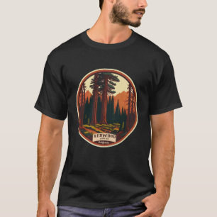 Redwood Nationalpark Wandern Wasserfarbe Vintage R T-Shirt