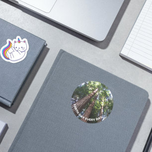 Redwood Trees Foto Earth Day Runder Aufkleber