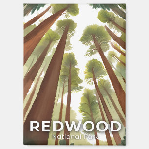 Redwood Trees Nationalpark Wasserfarbenreise Magnet