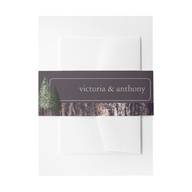 Redwoods & Bark, Rustikale Hochzeit Einladungsbanderole (Vorderseite Beispiel)