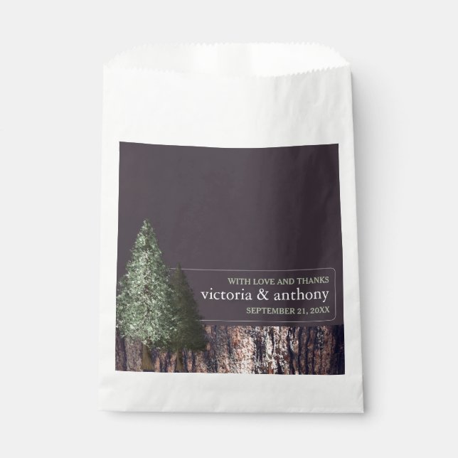 Redwoods & Bark, Rustikale Hochzeit Geschenktütchen (Vorderseite)