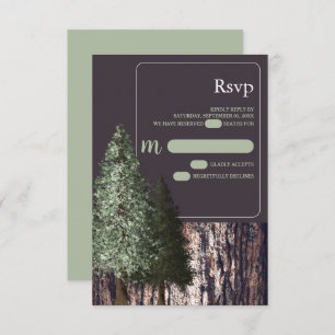 Redwoods & Bark, Rustikale Hochzeit RSVP Karte