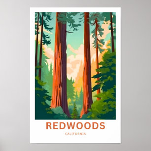 Redwoods California Travel Print Poster