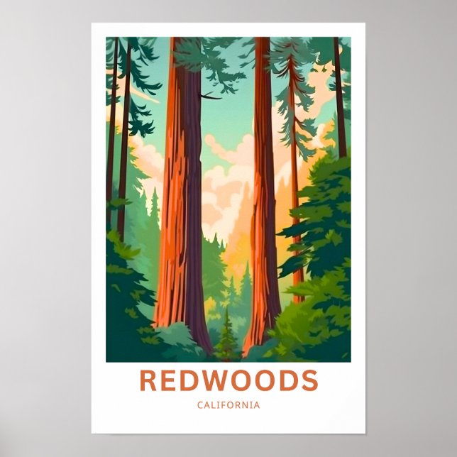 Redwoods California Travel Print Poster (Vorne)