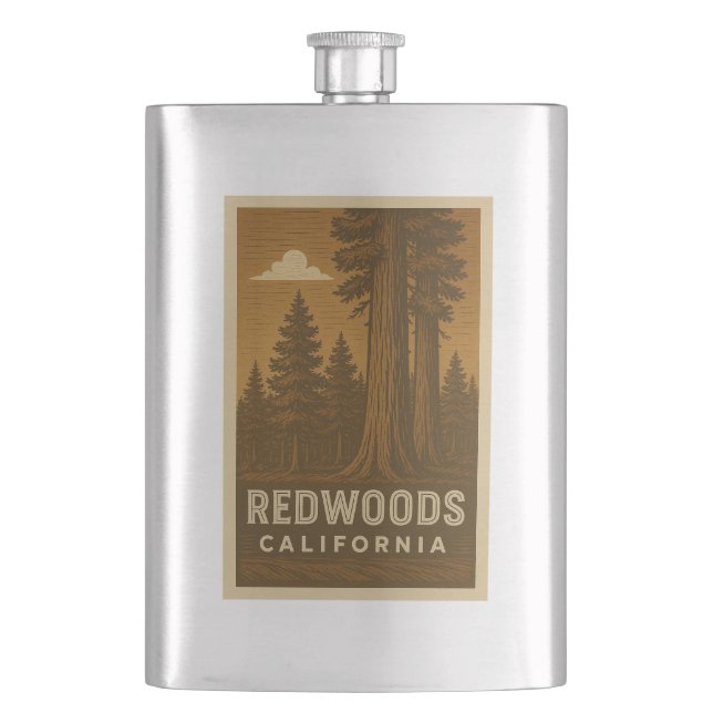Redwoods National Park California Flask Flachmann (Vorderseite)